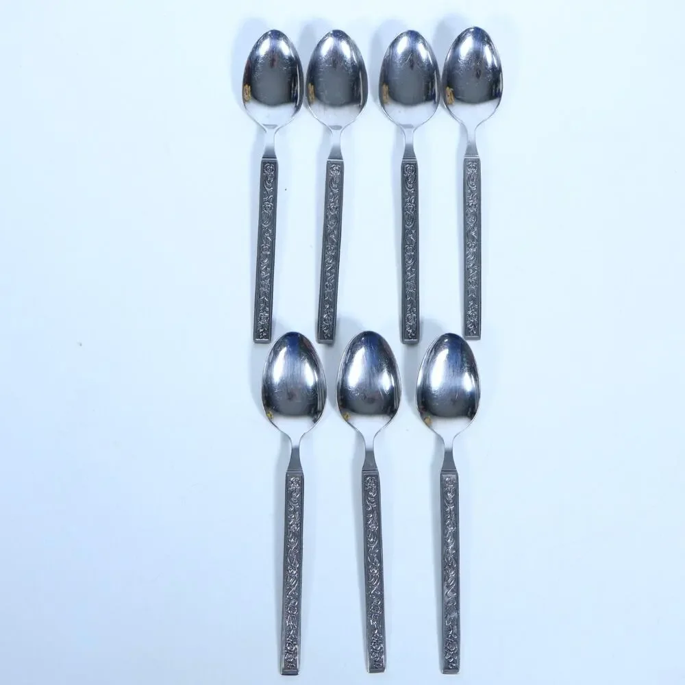 Costellano National Stainless Korea Floral Tablespoons 7 Silverware Flatware